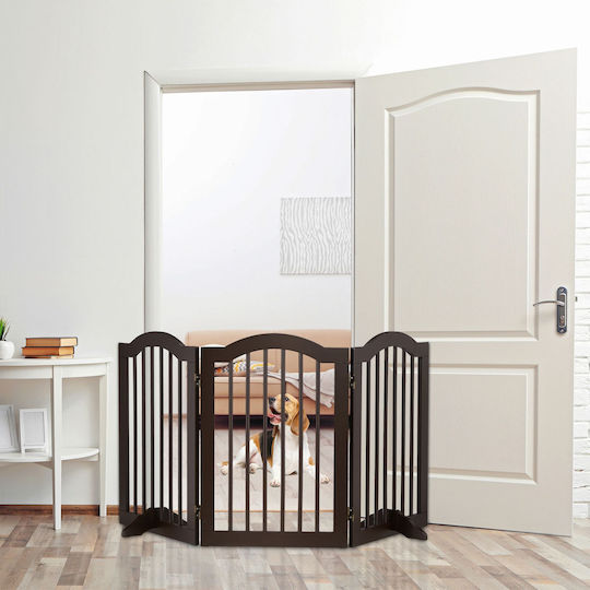 Relaxdays Pliabil Ușă de siguranță din Plastic în Culoare Maro 154x70cm 1buc