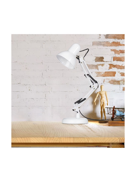 Relaxdays Office Lamp with Flexible Arm for Socket E27 in White Color