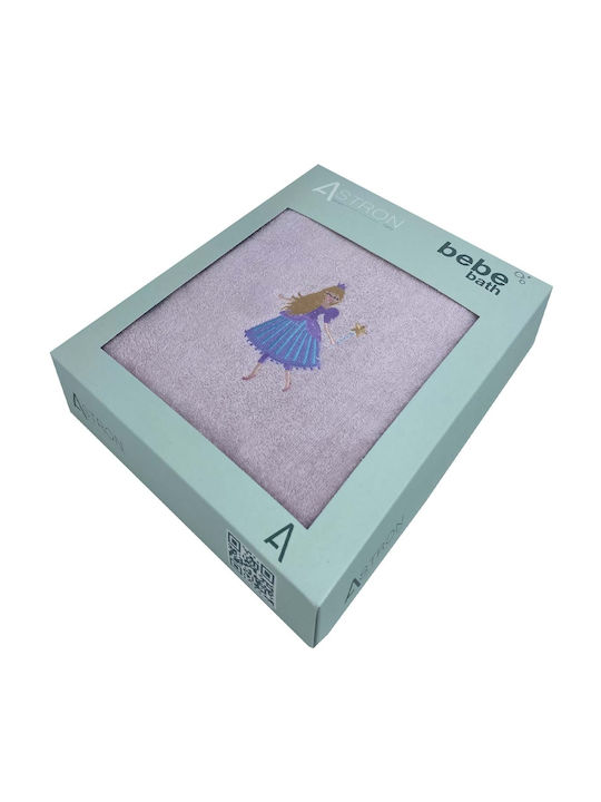 Astron Italy Σετ Βρεφικές Πετσέτες 2τμχ Princess Μωβ Βάρους 480gr/m²