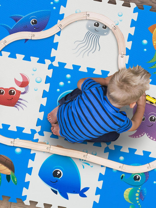 Relaxdays Interaktives Kinder-Bodenpuzzle Design 9-teilig