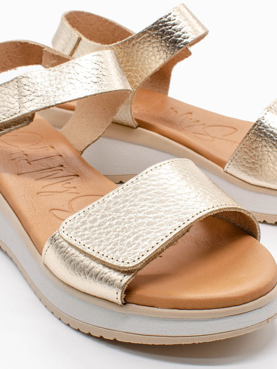 Anatomic Women's Leather Platform Shoes Gold