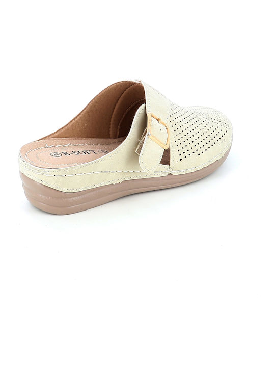 Anatomic Women's Leather Platform Wedge Sandals Beige