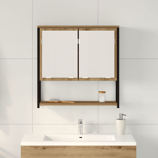 vidaXL Rectangular Bathroom Mirror made of Stainless Steel 60x16cm Brown