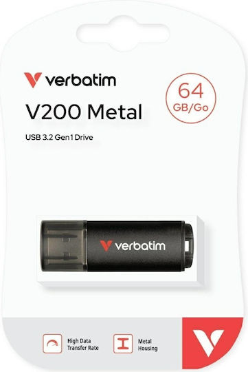 Verbatim 64GB USB 3.2 Stick Μαύρο