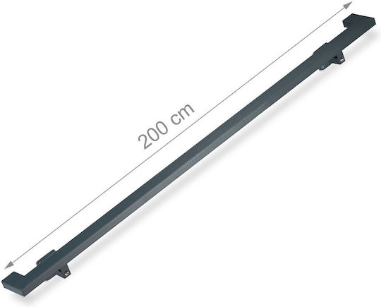 Rechteckiges Stahlgeländer Relaxdays Anthrazit 200 cm