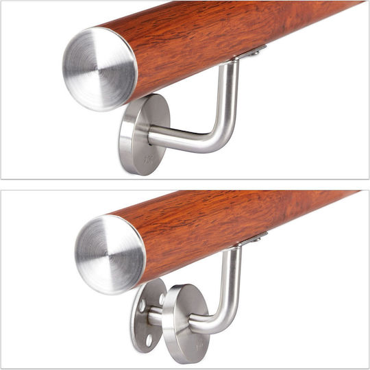 Aluminum Balustrade Oak Look Relaxdays Brown 100 Cm