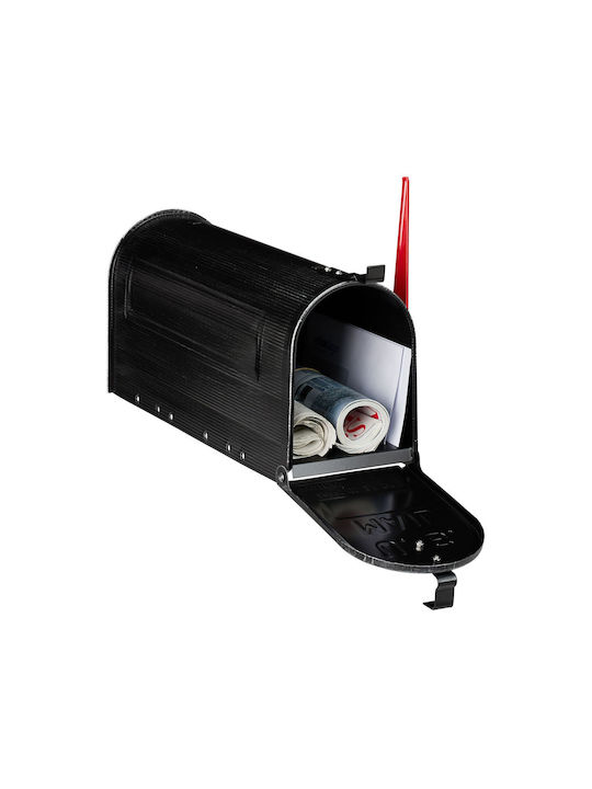 Relaxdays Cutie Poștală pentru Exterior Inox în Culoarea Negru 25x19x52.5cm