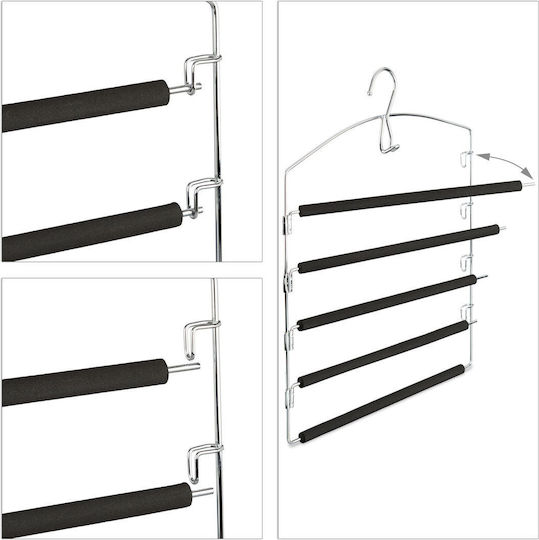 Relaxdays Wardrobe Hanger Foldable for Pants Metallic Black 1pcs Relaxdays Wardrobe Hanger Foldable for Pants Metallic Black 1pcs