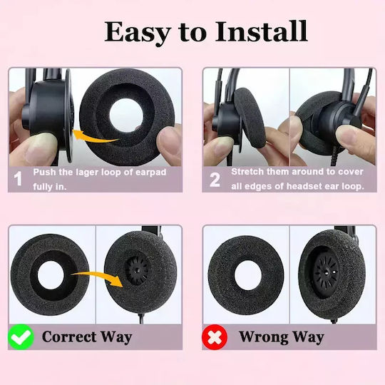 Plantronics Ανταλλακτικά Earpads Blackwire Μαύρα