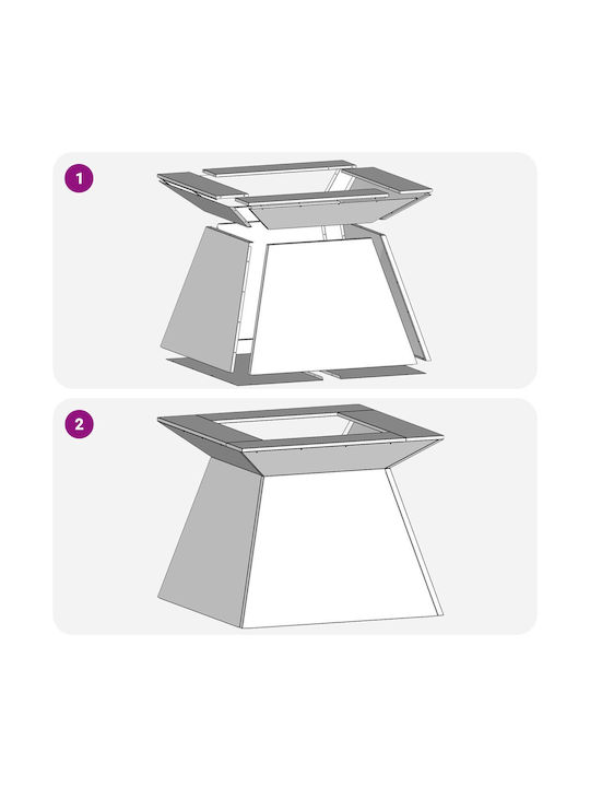 vidaXL Огън Огнище На закрито Кафяв 60x60x50см