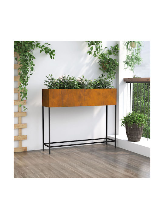 vidaXL Γλάστρα Μεταλλική Brown 100x26x82εκ.