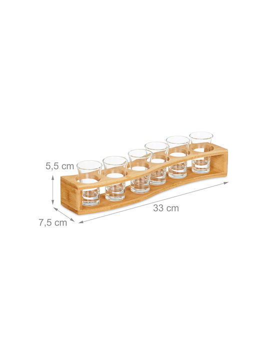 Relaxdays Pahar de shot din Bambus în Culoarea Bej