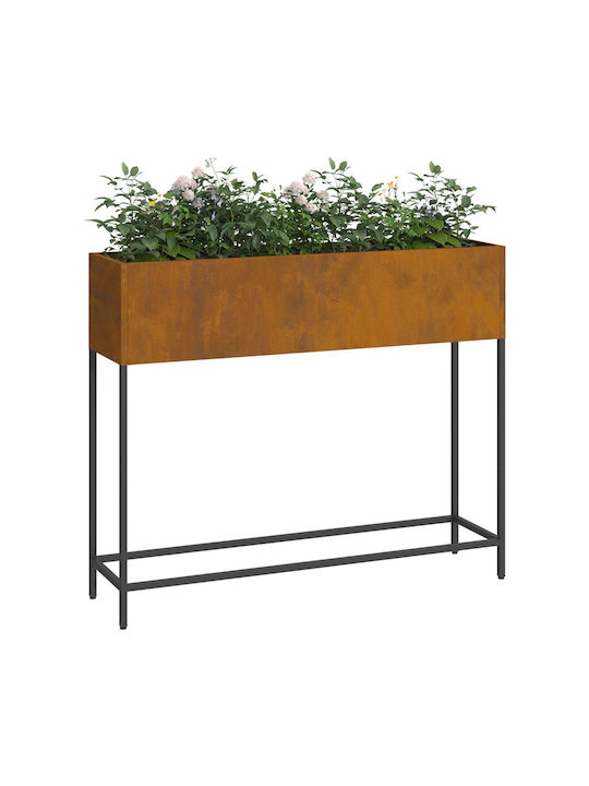 vidaXL Γλάστρα Μεταλλική Brown 100x26x82εκ.