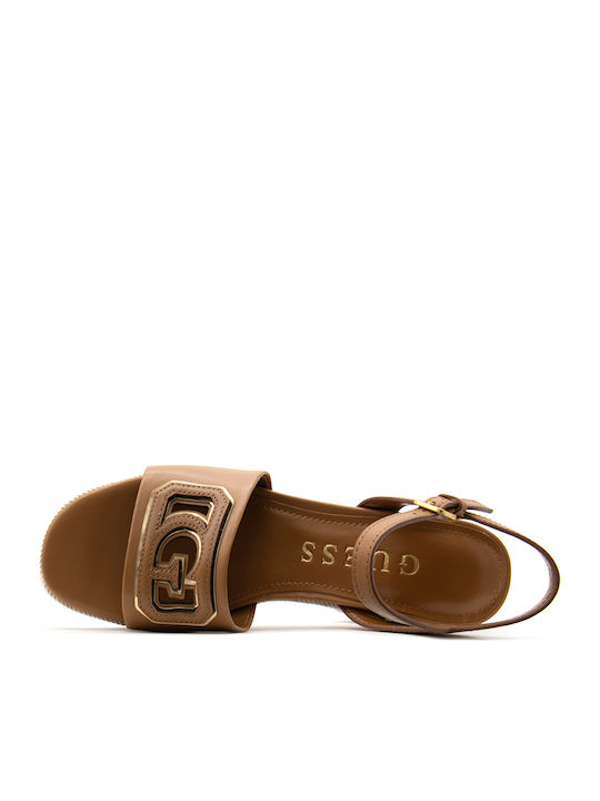 Leather Sandals Tabac Brown