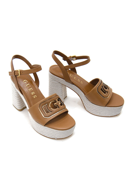 Leather Sandals Tabac Brown