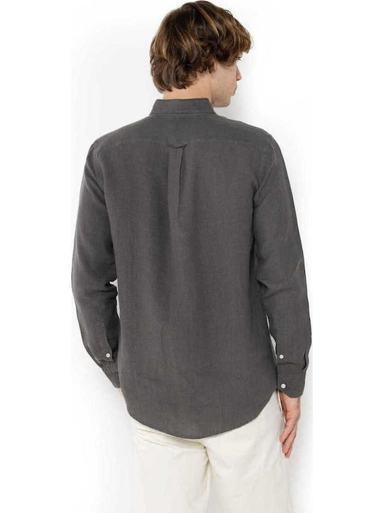 Langärmlig Leinen Hemd Dark Grey