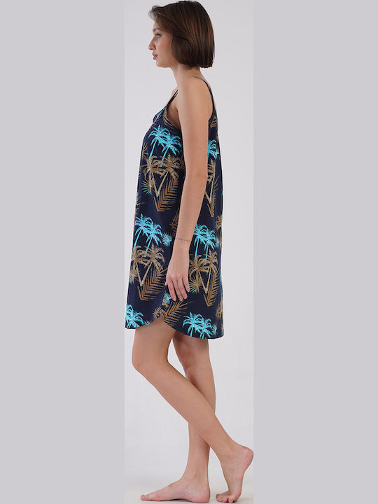 Vienetta Secret Summer Women's Nightdress Blue Marine