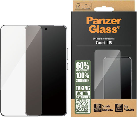 PanzerGlass Tempered Glass Μαύρο (Xiaomi 15)