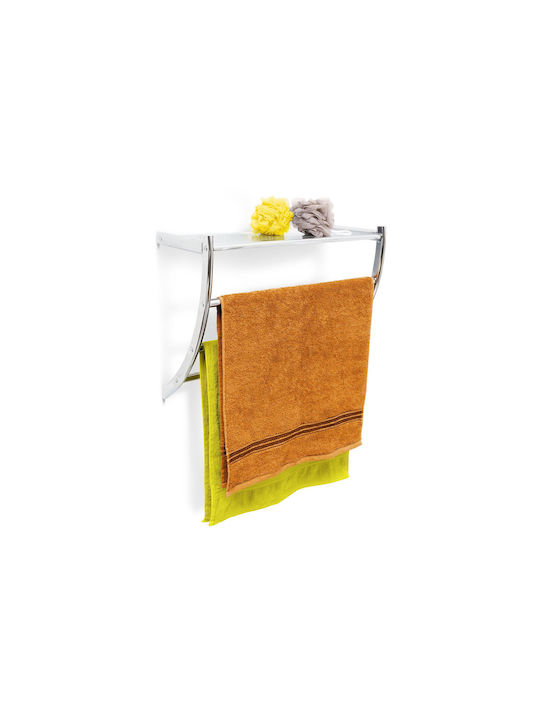 Relaxdays Raft de haine de Baie Simplu ​23x23cm Inox Gri
