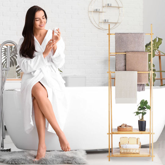 Relaxdays Стълба Баня Единична Подов ​30x30см Сребрист