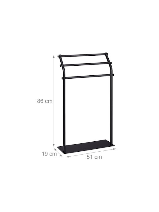 Relaxdays Raft de haine de Baie Simplu ​19x19cm Inox Negru
