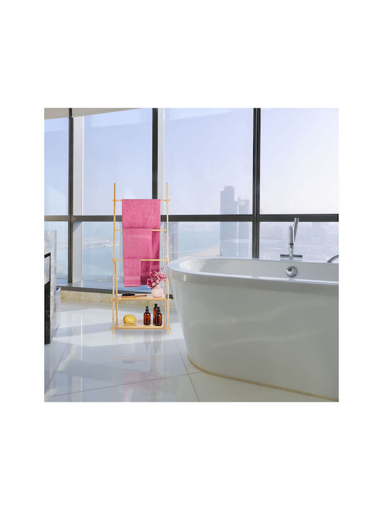 Relaxdays Raft de haine de Baie Simplu ​31.5x31.5cm Maro