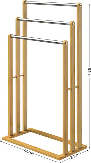 Deuba Поставка за дрехи Баня Единичен ​46x24см Inox Сив