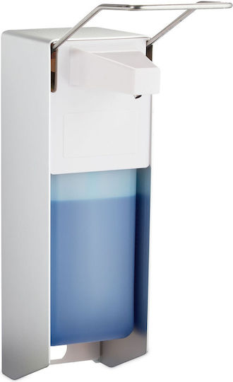 Relaxdays Επιτοίχιο Dispenser Μεταλλικό Λευκό 1000ml
