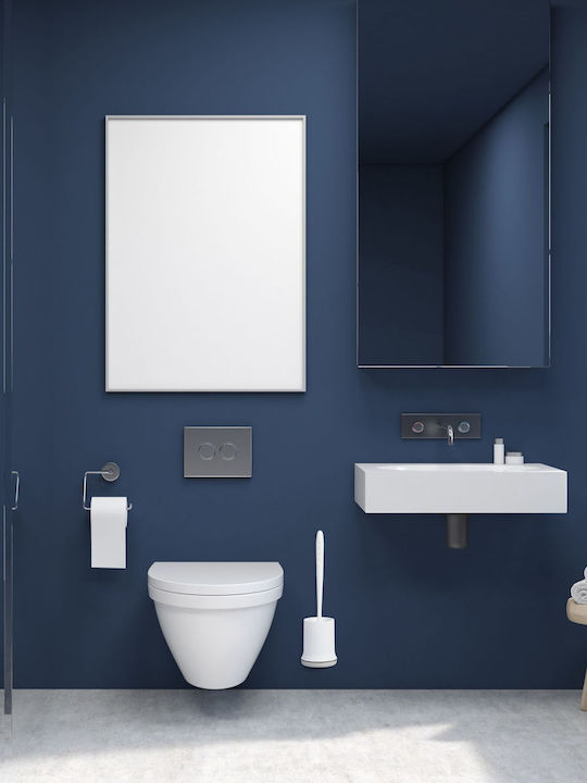 Relaxdays Kunststoff Badezimmer Toilettenbürste Weiß
