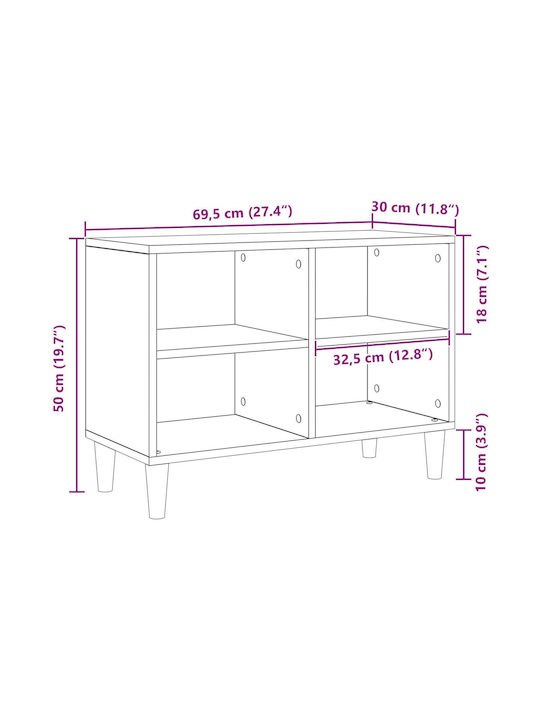 Art Walnut TV Stand L69.5xD30xH50cm
