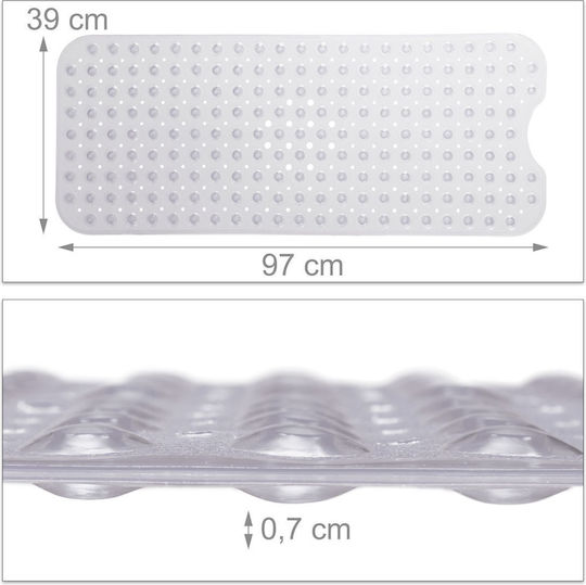 Relaxdays Antiderapant pentru cadă cu ventuze Transparent 39x97εκ.
