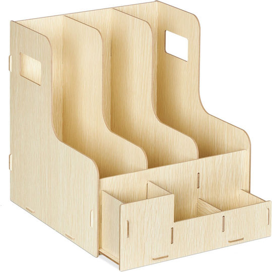 Desk Organizer Made Mdf 27 X 24 X 31.5 Cm Light Brown
