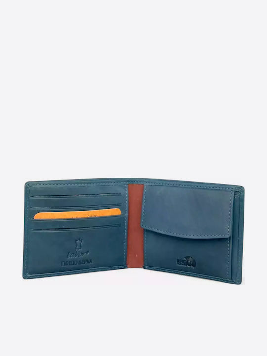 Leder Herren Geldbörse Klassisch mit RFID Blau