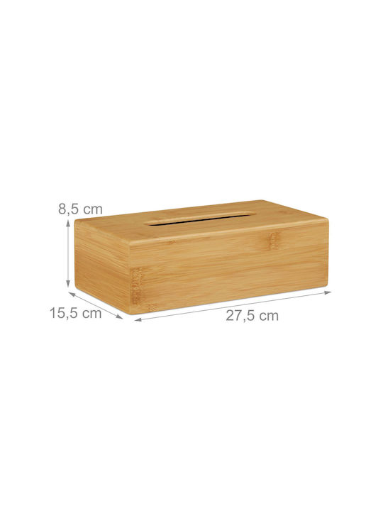 Relaxdays Suport pentru șervețele Lemn Bej 8.5x27.5x15.5cm
