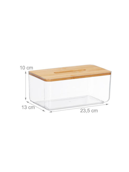 Relaxdays Suport pentru șervețele Plastică Transparentă 10x23.5x13cm 10046933