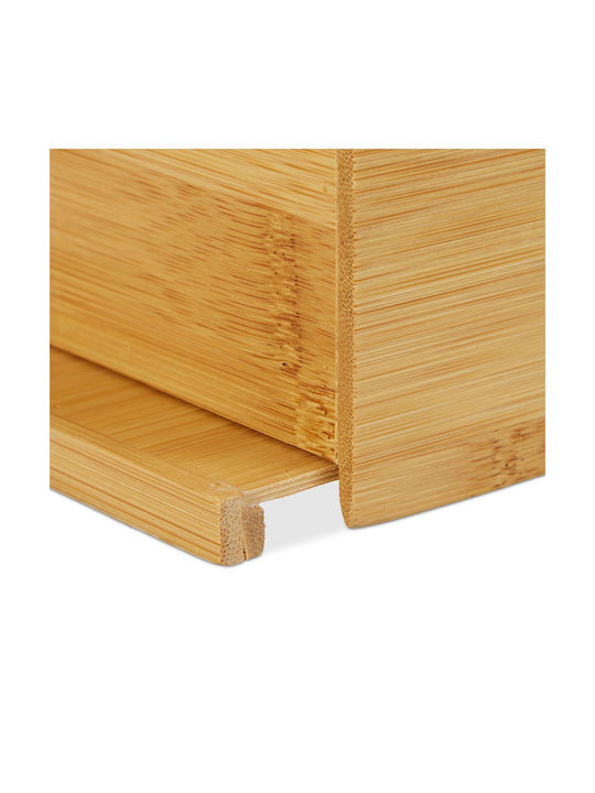 Relaxdays Suport pentru șervețele Lemn Bej 8.5x27.5x15.5cm