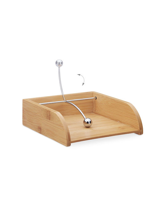 Relaxdays Wooden Napkin Holder Beige 6x19x19cm 10024199