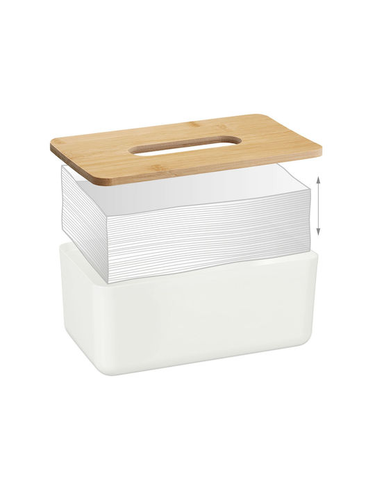 Relaxdays Χαρτοπετσετοθήκη Ξύλινη Λευκή 10x23x13cm 10041604_49