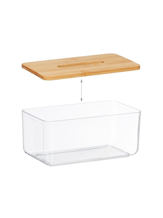 Relaxdays Suport pentru șervețele Plastică Transparentă 10x23.5x13cm 10046933