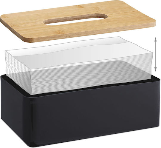 Relaxdays Serviettenhalter Schwarz 10x26x14cm 10034289