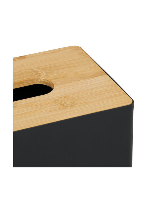 Relaxdays Wooden Napkin Holder Black 10x26x14cm 10034289