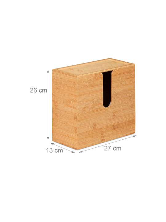 Relaxdays Βάση για Χαρτί Κουζίνας Ξύλινη Καφέ 26x27x13cm 10045316