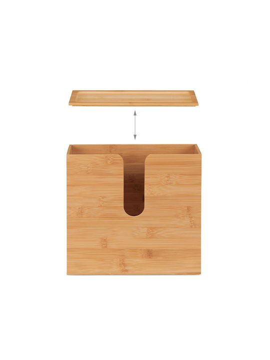 Relaxdays Βάση για Χαρτί Κουζίνας Ξύλινη Καφέ 26x27x13cm 10045316