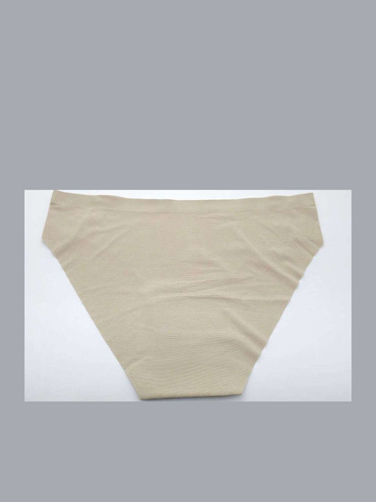 Damen Slip Nahtlos Beige