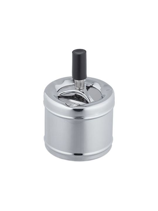 Metal Ashtray Button Rotating Disc 11.5 X 8 Cm Gray Metal Ashtray Button Rotating Disc 11.5 X 8 Cm Gray