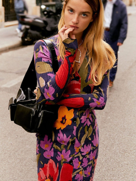 Delaware Midi Shirt Dress Knitted Floral Dress