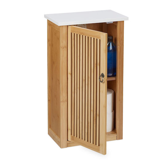 Relaxdays Cabinet de baie L60xA34.5xÎ21cm Lemn natural