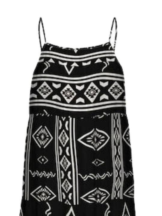 Summer Maxi Dress with Ruffles Wrap Black