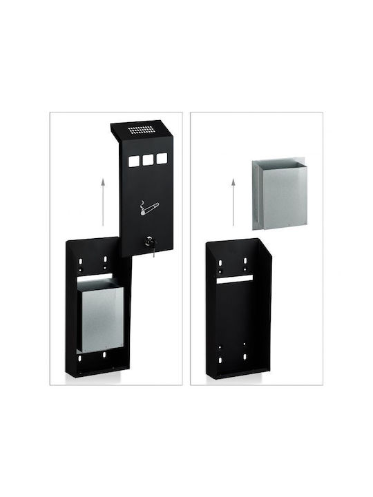 Wall Ashtray Volume 0.8 L Lock Key 32 X 15 X 6 Cm