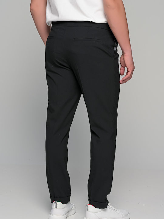 Prestigio Pantaloni Elastic cu Croială Slim Black